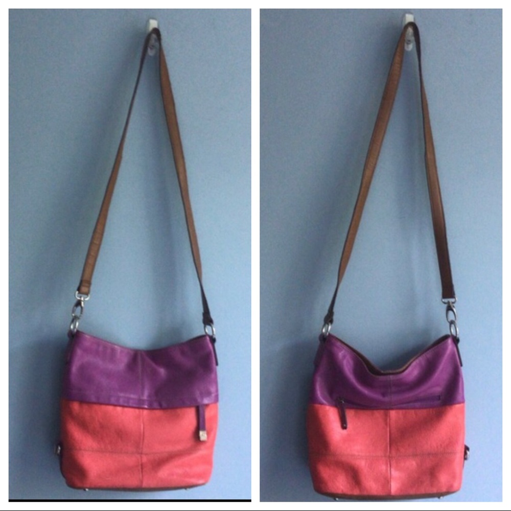 Tignanello hobo/crossbody leather Poppy Iris handbag - Picture 2 of 11